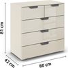 rauch Aditio Box, Kommode, 5 Schubladen, mit Glasfront, mit Softclose-Funktion, Farbe Beige, BxHxT 80x81x42cm Bild 4