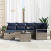 vidaXL Sofa Set mit Kissen Grau und Marineblau Poly-Rattan 3359194 Bild 3