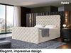 MEBLINI Boxspringbett DUKE 200x200 cm mit Bettkasten - H3/Creme Samt Polsterbett - Doppelbett mit Topper & Taschenfederkern-Matratze Bild 3