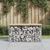 Gartenbank, Sitzbank aus Gabionen 83x31,5x42 cm Massivholz Kiefer Bild 2