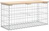Gartenbank, Sitzbank aus Gabionen 83x31,5x42 cm Massivholz Kiefer Bild 5