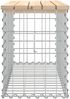 Gartenbank, Sitzbank aus Gabionen 83x31,5x42 cm Massivholz Kiefer Bild 4