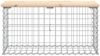 Gartenbank, Sitzbank aus Gabionen 83x31,5x42 cm Massivholz Kiefer Bild 3