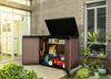 Dmora Gartenschrank Napanee, Gartenmöbel, Mehrzweck-Gartenschrank, Container für Balkon oder Garage, 140x80 h120 cm, Braun Bild 4