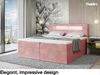 MEBLINI Boxspringbett ASPIN 120x200 cm mit Bettkasten und LED - H4/Rosa Samt Polsterbett - Doppelbett mit Topper & Taschenfederkern-Matratze Bild 2