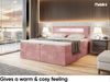 MEBLINI Boxspringbett ASPIN 120x200 cm mit Bettkasten und LED - H4/Rosa Samt Polsterbett - Doppelbett mit Topper & Taschenfederkern-Matratze Bild 4