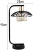 Große Tischleuchte LAURIS mit Gitter Lampenschirm Schwarz Gold, Höhe 44cm Bild 4