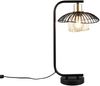 Große Tischleuchte LAURIS mit Gitter Lampenschirm Schwarz Gold, Höhe 44cm Bild 2