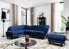 Polsterhocker Hocker Sitzhocker CHARLOTTE in Stoff Matt Velvet Dunkelblau Bild 2