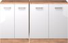 Dachschrägenschrank-Set Rion Weiß Hochglanz 140 cm 2er Set Schrankkorpuss 60 cm Tiefe Vicco Bild 4