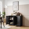 Sideboard Schwarz mit verstellbarem Regal, 2 Schubladen, nostalgische Griffe, Kippschutz, bis 70kg, 105x40cm, vielseitig einsetzbar Bild 2