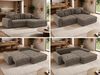 Sofa L-Form ARELIA L mit Schlaffunktion, Wohnzimmer Sofa, Wellenfederung, Sofa mit DL-System - Schenille grob gewebt Braun - Links Bild 2