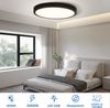 ZMH LED Deckenleuchte Rund Schwarz - 24W Deckenlampe Modern LED Badlampe Neutralweiß 4000K IP44 Ultra Dünn Ø 23 CM Wasserfest für Küche Büro Wohnzimmer Badezimmer Kinderzimmer Bild 2
