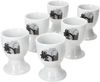6er Set Black Flower Eierbecher 6 Personen Planzen-Dekor schwarz - 6 x Eierbecher Bild 2