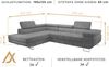 AX LIVING Couch L Form Kanya Grau 275cm mit Bettfunktion & Stauraum R Bild 4