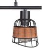 Nino Leuchten Pendelleuchte, Metall schwarz / Rattan braun, 81 x 150 x 12 cm Bild 4