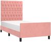 Bettgestell mit Kopfteil Samt Rosa 100x200 cm, Härtegrad: H2 [3125927] Bild 3