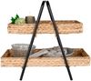 House Nordic Tablett, Wasserhyazinthe/Metall, schwarz/natur, 42x23x43,5 cm Bild 5