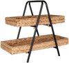 House Nordic Tablett, Wasserhyazinthe/Metall, schwarz/natur, 42x23x43,5 cm Bild 2
