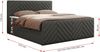 Boxspringbett mit zwei Bettkästen, 7 Härtezonen Multipocket-Matratzen, dekoratives Kopfteil und Front, Doppelbett - PARIS DUO - 140 x 200 cm - Grau Kunstleder - H3 Bild 5