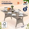 CASARIA® Polyrattan Gartentisch WPC 190x90x75cm creme Bild 2