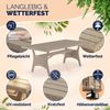 CASARIA® Polyrattan Gartentisch WPC 190x90x75cm creme Bild 3