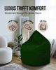 PATCH HOME Sitzsack Tropfenform – Jumbo – Dunkelgrün, bequemer Sitzsack aus Luxus-Polyester-Gewebe, bereits befüllt Bild 5