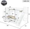 Novelux Etagenbett 90x200 cm mit Rutsche und Treppe – Kinder Etagenbett aus Kiefer, MDF & Sperrholz in Weiß, mit Regal, 2 Schubladen Bild 2