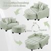 Multifunktionales Sofa, 2-in-5 Sofa-Bett mit Aufbewahrungs-Hocker atmungsaktiver Stoff für kleine Räume, Stoff und Eukalyptusholz, Black, Bild 3