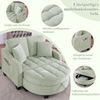 Multifunktionales Sofa, 2-in-5 Sofa-Bett mit Aufbewahrungs-Hocker atmungsaktiver Stoff für kleine Räume, Stoff und Eukalyptusholz, Black, Bild 4