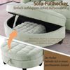 Multifunktionales Sofa, 2-in-5 Sofa-Bett mit Aufbewahrungs-Hocker atmungsaktiver Stoff für kleine Räume, Stoff und Eukalyptusholz, Black, Bild 5
