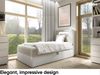 MEBLINI Kinderbett mit Bettkasten GARETH 1 90x200 Rechts - H3/Beige Samt Gepolstert Einzelbett mit Matratze - Polsterbett mit Stauraum - Bett mit Kopfteil – Stauraumbett Bild 2