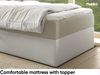 MEBLINI Kinderbett mit Bettkasten GARETH 1 90x200 Rechts - H3/Beige Samt Gepolstert Einzelbett mit Matratze - Polsterbett mit Stauraum - Bett mit Kopfteil – Stauraumbett Bild 4