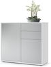 Vladon Sideboard Ben, Kommode mit 2 Türen und 2 Schubladen, Weiß matt/Hellgrau Seidenmatt (79 x 74 x 36 cm) Bild 5