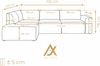 AX LIVING Couch Sofa L Form Didim L Hellbraun – 292 cm, stilvoll & bequem L Bild 4