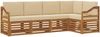 vidaXL Ecksofa Set mit Kissen 5 pcs Natur und Beige Massivholz Akazie 3374828 Bild 2