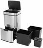 Hailo Mülltrennsystem mit Sensor Öko Vario XL, Tret-Mülleimer, Abfalltrenner, Abfalleimer, Edelstahl, 25 + 25 + 4 L, 0656-001 Bild 3