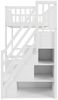 STILVORA Hochbett Kinderbett 90x200 mit Stauraum Jugendbett mit Zäune,Massive Kiefer (mit Sicherheits-Aufbewahrungsleiter, Bettgestell aus massivem Kiefernholz für Kinder und Jugendliche, 90 x 200 cm) ohne Matratze Bild 3