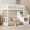 STILVORA Hochbett Kinderbett 90x200 mit Stauraum Jugendbett mit Zäune,Massive Kiefer (mit Sicherheits-Aufbewahrungsleiter, Bettgestell aus massivem Kiefernholz für Kinder und Jugendliche, 90 x 200 cm) ohne Matratze Bild 5