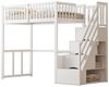 STILVORA Hochbett Kinderbett 90x200 mit Stauraum Jugendbett mit Zäune,Massive Kiefer (mit Sicherheits-Aufbewahrungsleiter, Bettgestell aus massivem Kiefernholz für Kinder und Jugendliche, 90 x 200 cm) ohne Matratze Bild 2