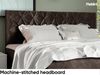 MEBLINI Boxspringbett BILBAO 140x200 cm mit Bettkasten – H4/Braun Samt Polsterbett - Gepolstert Doppelbett mit Matratze und Topper - Polsterbett mit Stauraum - Bett mit Kopfteil – Stauraumbett Bild 4