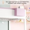 Kinder-Etagenbett 90x200 cm mit Kaninchen-Design, Stauraumleiter, Schubladen, Ablagefach, Massivholz,Weiß & rosa Bild 4