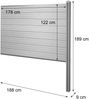 WPC-Sichtschutz Sarthe, Zaun Windschutz, WPC-Pfosten zum Einbetonieren ~ Erweiterungselement, 188cm anthrazit Bild 3