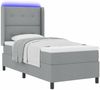 vidaXL LED Boxspringbett mit Kopfteil Hellgrau 80 x 200 cm Stoff 3343469 Bild 3