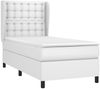 vidaXL Boxspringbett mit Matratze Weiß 100x200 cm Kunstleder 3129016 Bild 3