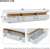 TV-Schrank 200x40x42 cm, weiß, mit 3 Schubladen und Marmor-Optik Bild 3