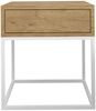 AX LIVING Nachttisch Kommode Aleio 45 cm Eiche Wotan, weißes Gestell Bild 2