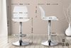 2er Set Barhocker BOSEN - Kunststoff Weiß 39x42x82 cm | Barstuhl Höhenverstellbar Mit Lehne Drehbar Tresenhocker Tresenstuhl Kneipenhocker Bild 2