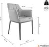 2er Set Esszimmerstuhl Design Küchenstuhl Dylan Kunstleder creme Metallbeine : Creme Ivory Bild 5