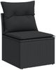 vidaXL 6-tlg. Garten-Sofagarnitur mit Kissen Schwarz Poly Rattan 3221384 Bild 5